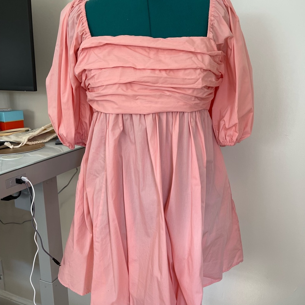 Abercrombie & Fitch Coral Pink Smocked Waist Dress